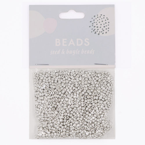 36961 Glass Seed Beads Size 12 1.8mm Silver
