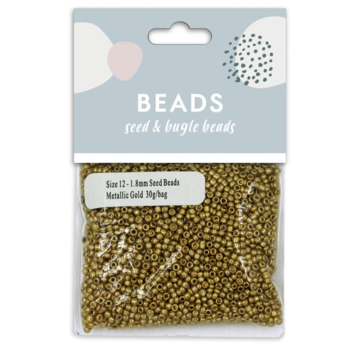36970 Glass Seed Beads Size 12 1.8mm Metallic Gold