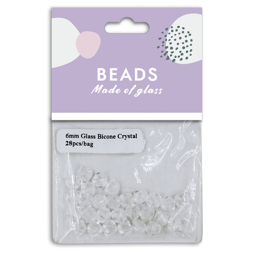 36971 Glass Bicone 6mm Crystal