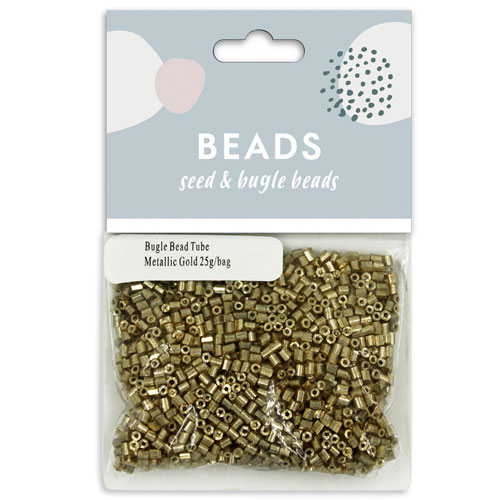 36973 Buggle Bead 2mm Metallic Gold