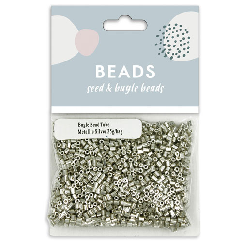 36974 Buggle Bead 2mm Metallic Silver