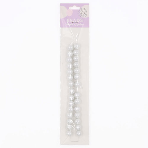 36993 Glass Pearls 10mm White