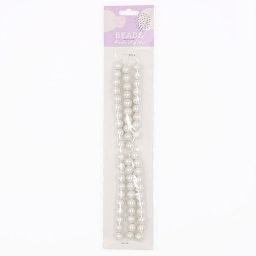 36995 Glass Pearls 8mm Ivory