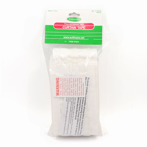 37034 Curtain Tape 77mm White
