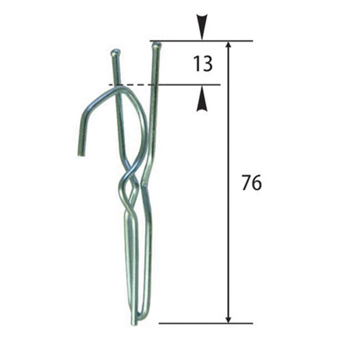 37037 Curtain Hook 76mm Metal