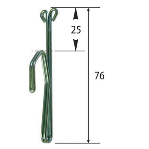 37048 Curtain Hook 76mm Metal
