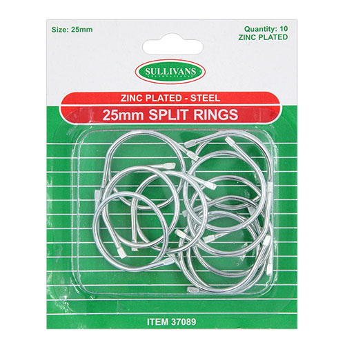 37089 Sullivans 25mm Split Ring - Steel 10 Pcs