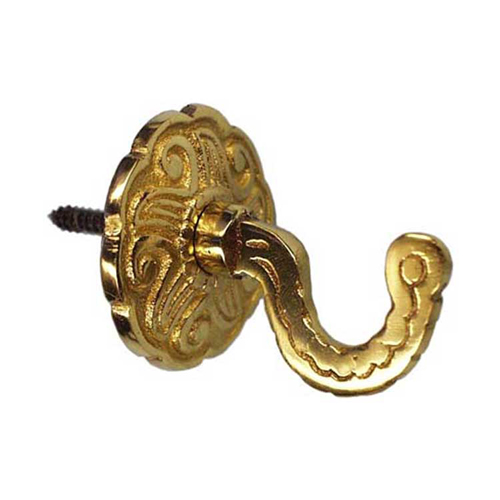 37454 Tie Back Hook 43mm Brass