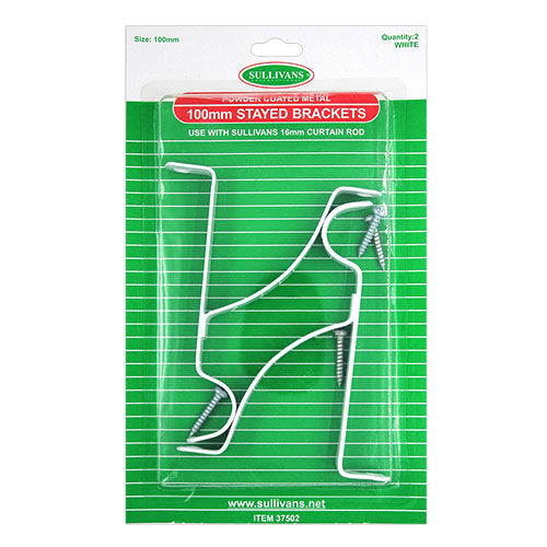37502 Sullivans 100mm Stay Bracket - White - 2pcs