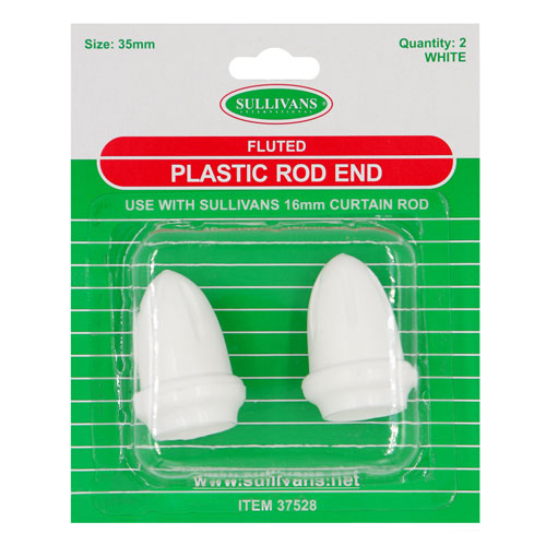 37528 Sullivans Flute Rod Ends - Small - White - 2pc