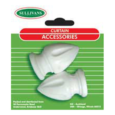 37534 Large Flute Finial For 16mm Rods White