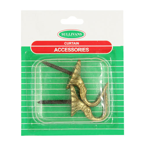 37569 Tie Back Hook 30mm Brass