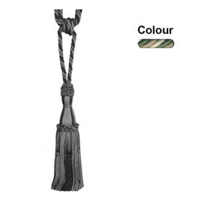 37681 Tie Back Small Green Beige Cream