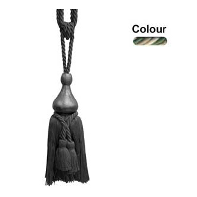 37704 Tie Back Medium Green Beige Cream