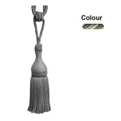 37726 Tie Back Medium Green Beige Cream