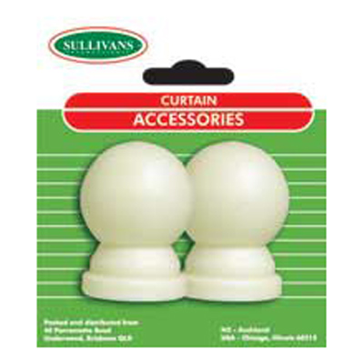 37852 Ball Finial For 16mm Rods Birch White