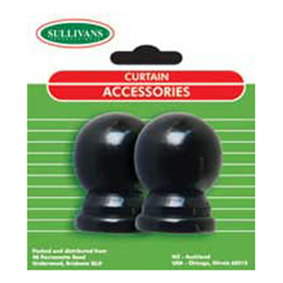 37853 Ball Finial For 16mm Rods Black