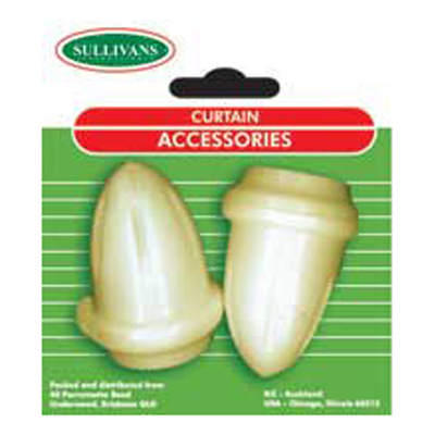 37864 Small Flute Finial For 16mm Rods Birch White