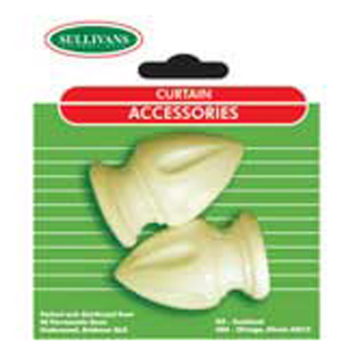 37868 Large Flute Finial For 16mm Rods Birch White