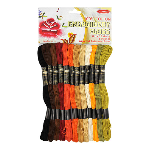 38221 Sullivans Cotton Embroidery Floss Pack - 12pc - Autumn 