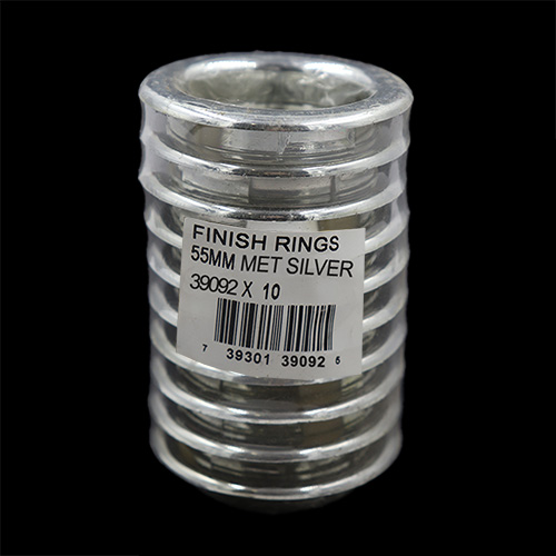 39092 Finish Ring 55mm Metallic Silver 10pc