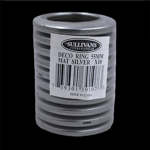 39107 Deco Ring 55mm Matt Silver 10pc