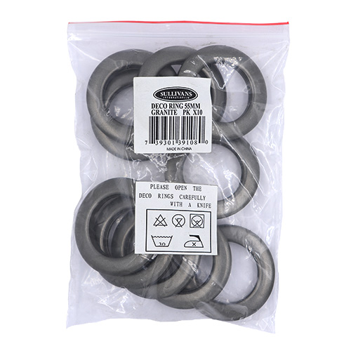 39108 Deco Ring 55mm Granite 10pc