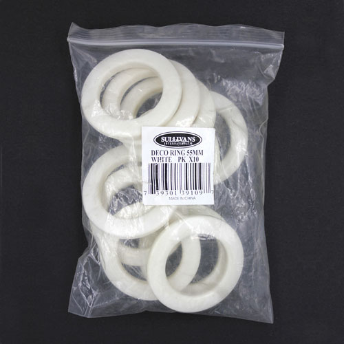 39109 Deco Ring 55mm White 10pc