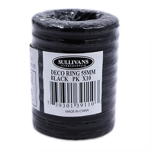39110 Deco Ring 55mm Black 10pc