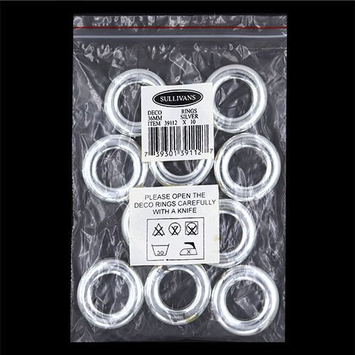 39112 Deco Ring 36mm Silver 10pc