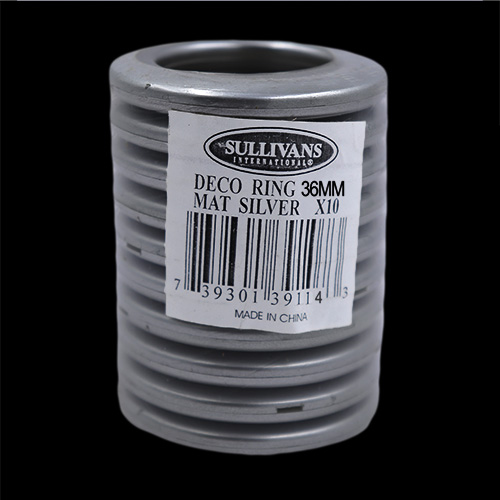 39114 Deco Ring 36mm Matt Silver 10pc