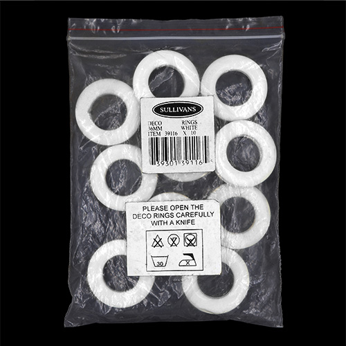 39116 Deco Ring 36mm White 10pc