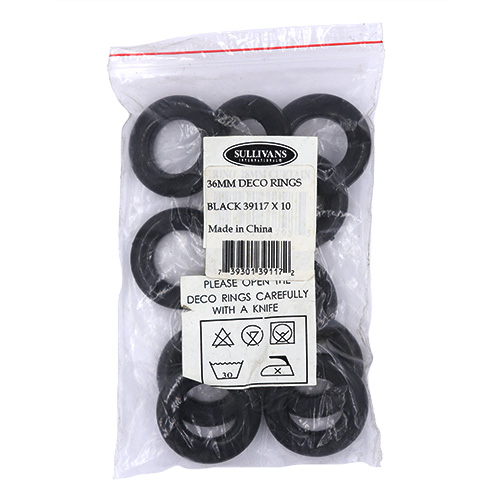 39117 Deco Ring 36mm Black 10pc