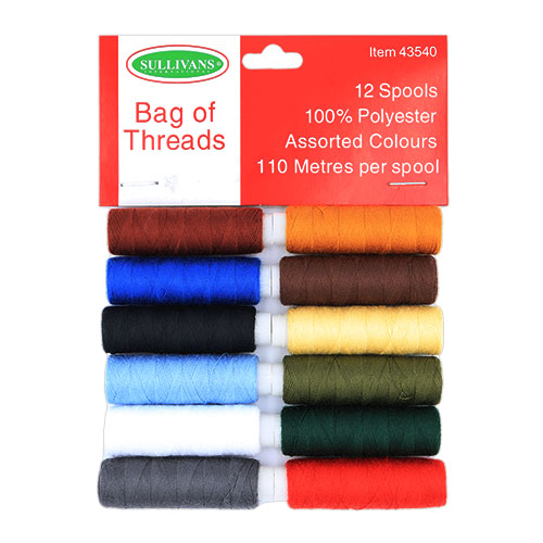 43540 Sullivans Bag Of Threads - Assorted - 12 Spools