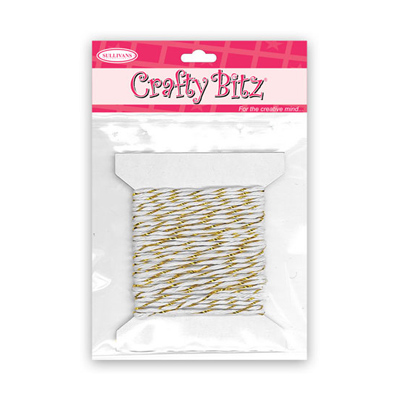 45480 Cotton Twine 2mm White Gold