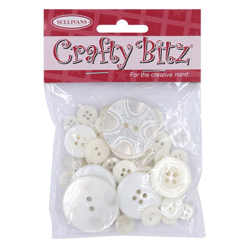 45484 Crafty Bitz 25g Assorted Craft Buttons - Cream
