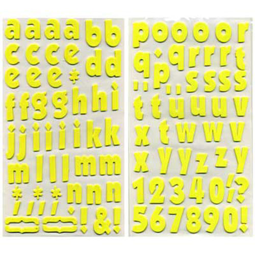 45672 Scrapbook Foam Alphabet Yellow