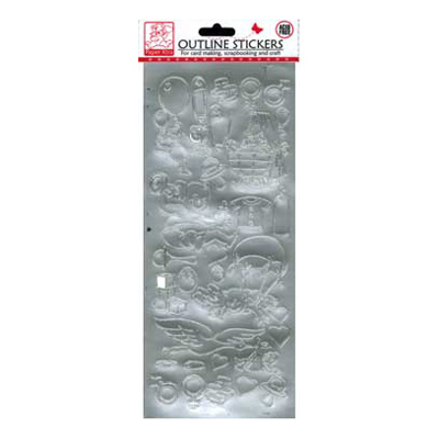 46339 Sticker Outline Silver