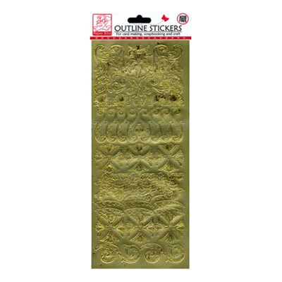 46342 Sticker Outline Flourish Gold