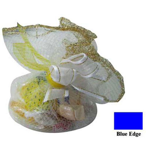 46444 Bomboniere Netting 23cm Blue Metallic Edge