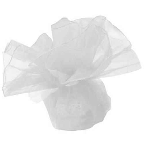 46446 Bomboniere Organza 24cm White Frilled Edge
