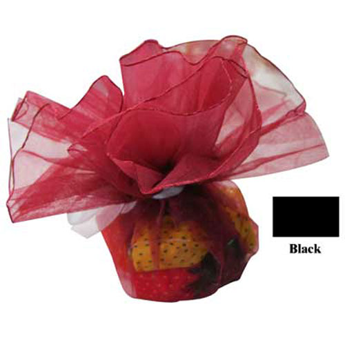 46452 Bomboniere Organza 24cm Black Frilled Edge