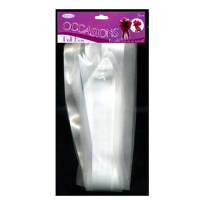 46496 Pullbow Satin 70mmx2 M White