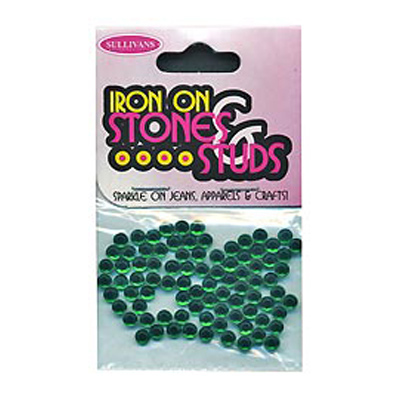 46634 Gems Iron On 4mm Dark Green