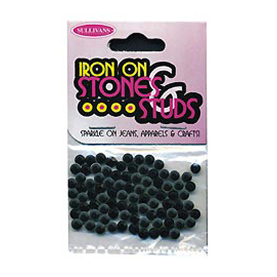 46637 Gems Iron On 4mm Black