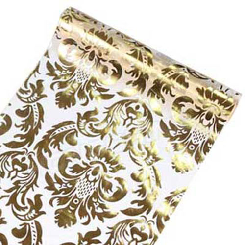 46668 Table Runner 290mmx5m Metallic Gold