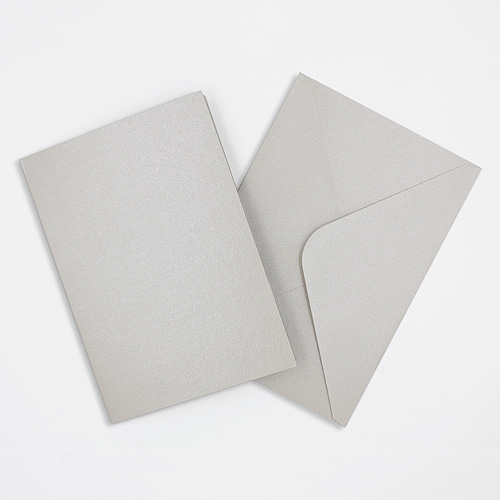 46693 Card & Envelope Set Pearlized Silver
