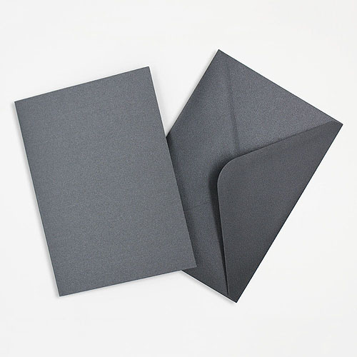 46695 Card & Envelope Set Pearlized Charcoal