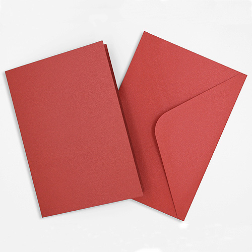 46698 Card & Envelope Set Pearlized Red