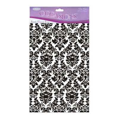 46914 Printed Favour Bag 22.5x15cm Damask Black